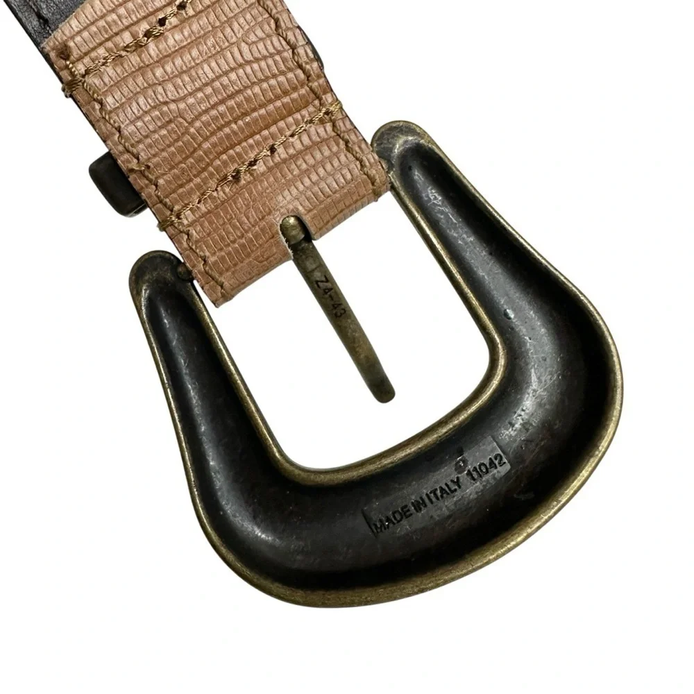 Berge Tan Leather Belt Size Small